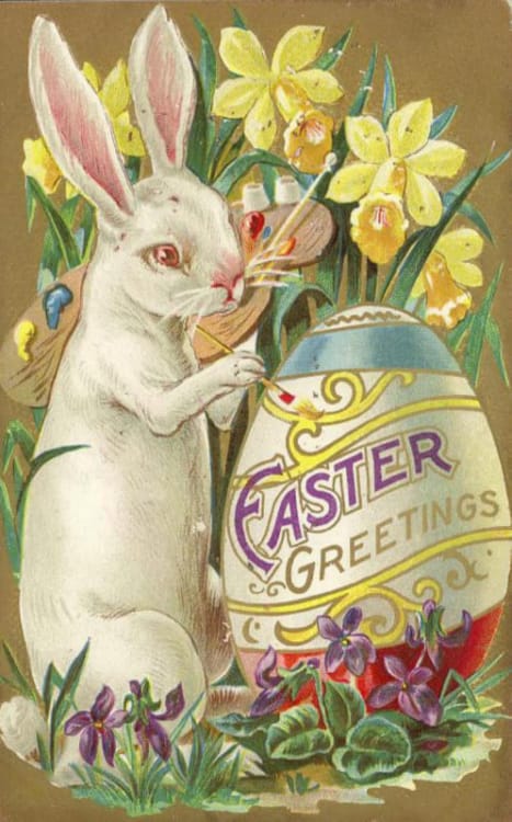 Free printable vintage and retro Easter card pictures – ideal for spring crafts, greeting cards, wall art, scrapbooking, and festive decorations.